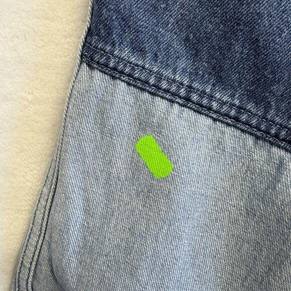 Adidas X KSENIASCHNAIDER Patchwork Wide Leg Denim High Rise Blue Jeans Size L - Picture 4 of 16